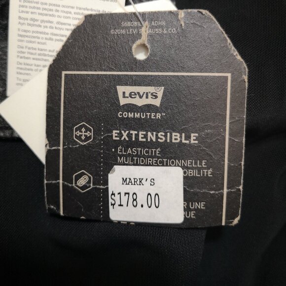 NWT Levi's Commuter 4 Way Stretch Men's Size Small Black Trucker Jacket w/ Hood - Picture 9 of 16